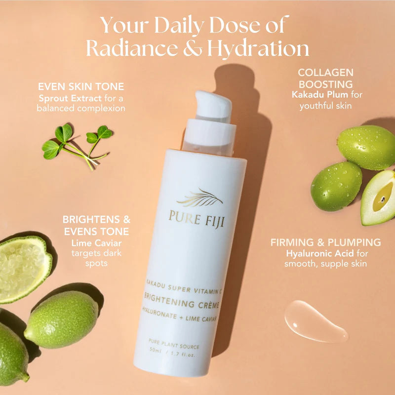 Pure Fiji Vitamin C Brightening Creme with Hyaluronic & Lime Caviar (50ml)