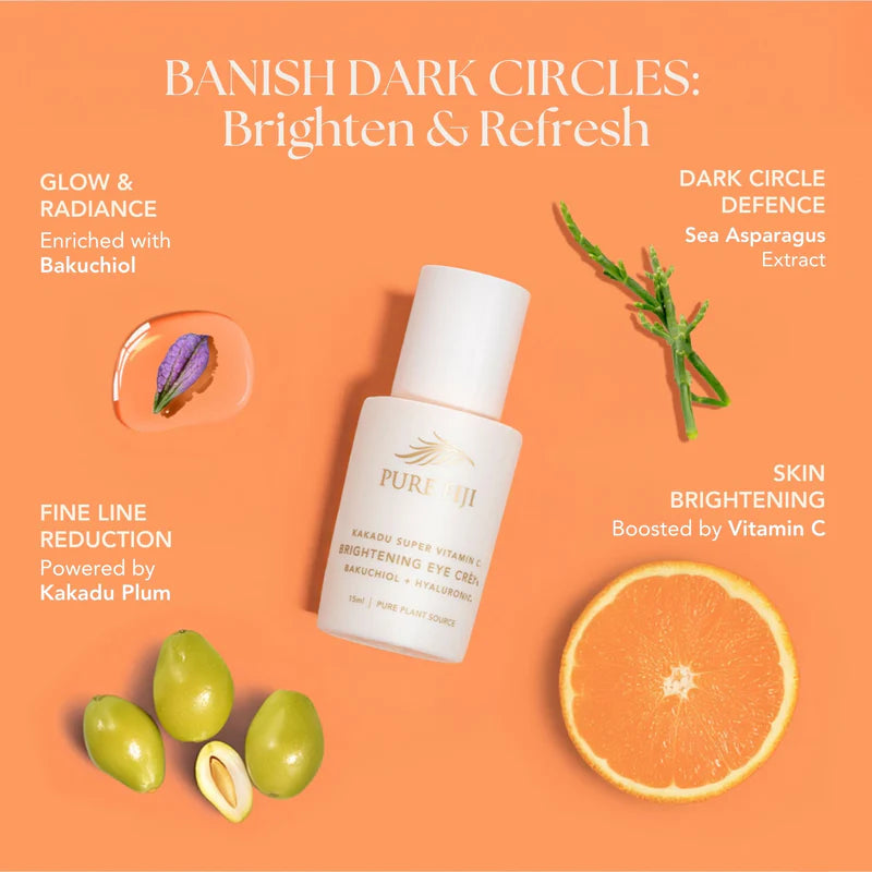 Pure Fiji Kakadu Super Vitamin C Brightening Eye Creme with Bakuchiol + Hyaluronic (15ml)
